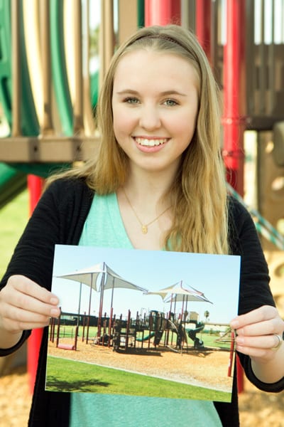 Kaitlin Riffel at Save the Children playground